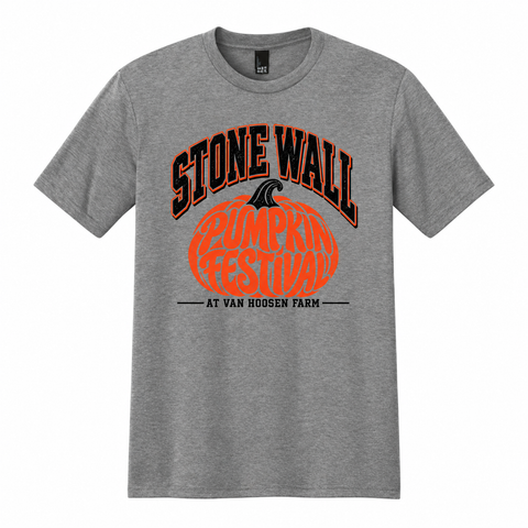 Grey Stone Wall Pumpkin Festival T-Shirt at Van Hoosen Farm