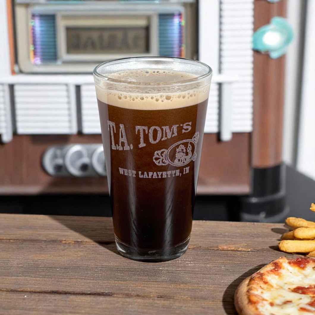 T.A. Tom's Etched Pint Glass